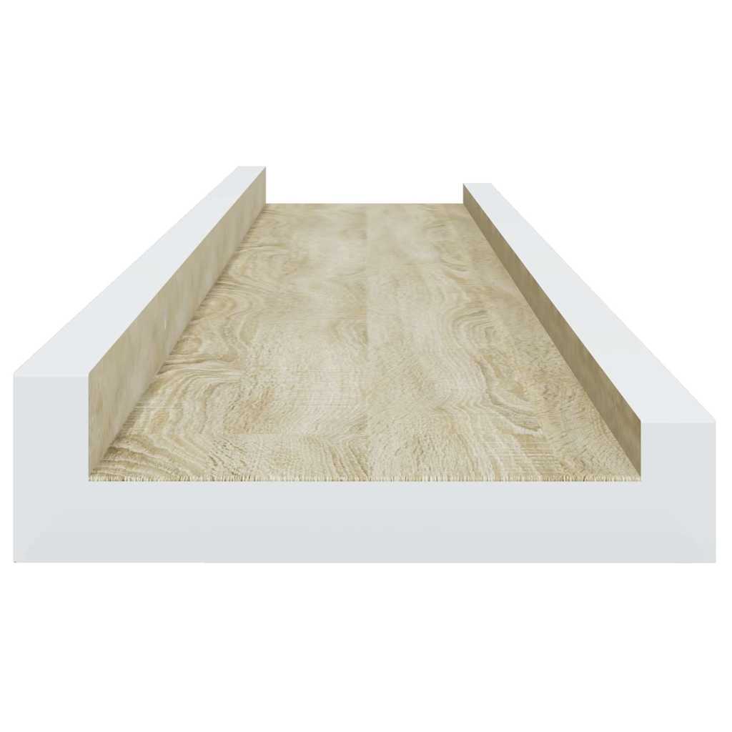 Wandregale 2 Stk. Weiß und Sonoma-Eiche 80x9x3 cm