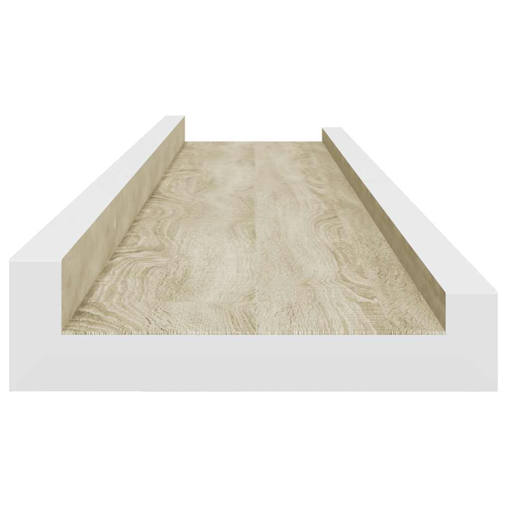 Wandregale 4 Stk. Weiß und Sonoma-Eiche 80x9x3 cm
