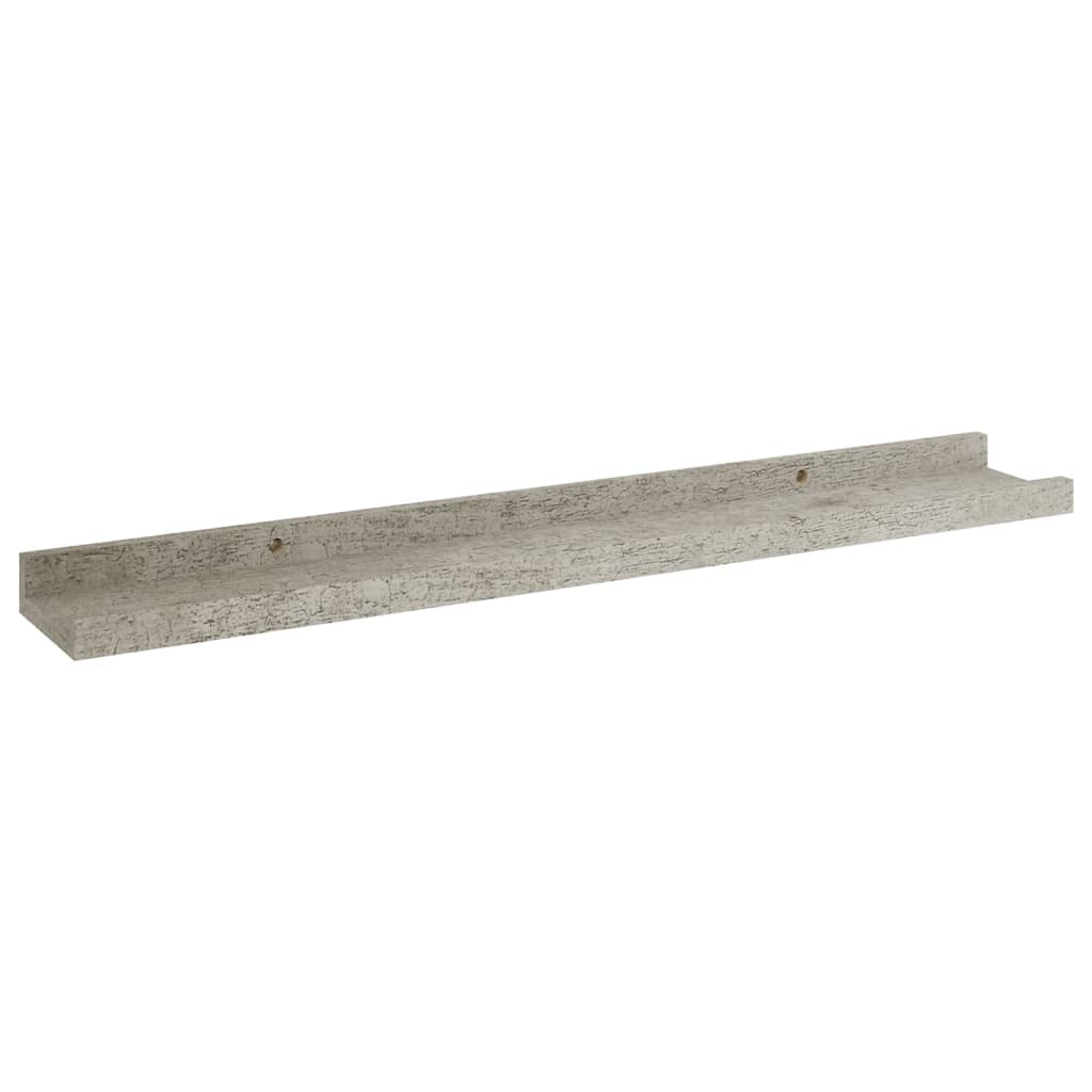 Wall shelves 4 pcs. concrete gray 60x9x3 cm