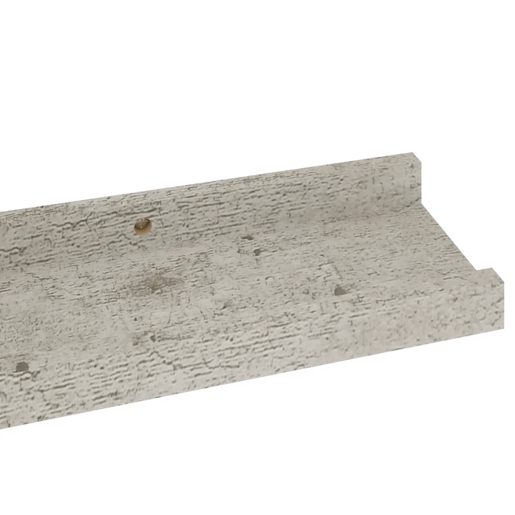 Wall shelves 4 pcs. concrete gray 60x9x3 cm