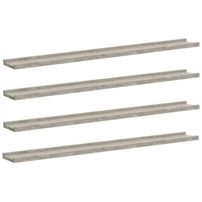 Wandregale 4 Stk. Betongrau 100x9x3 cm