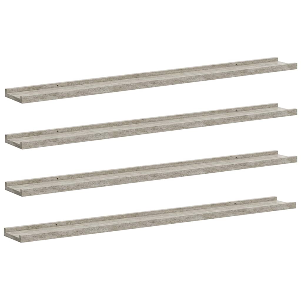 Wandregale 4 Stk. Betongrau 100x9x3 cm