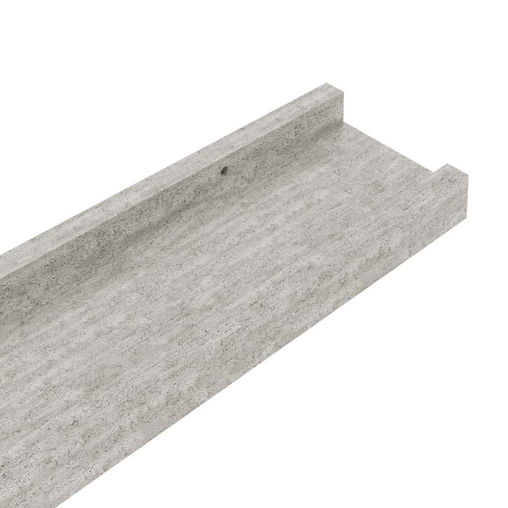 Wandregale 4 Stk. Betongrau 100x9x3 cm