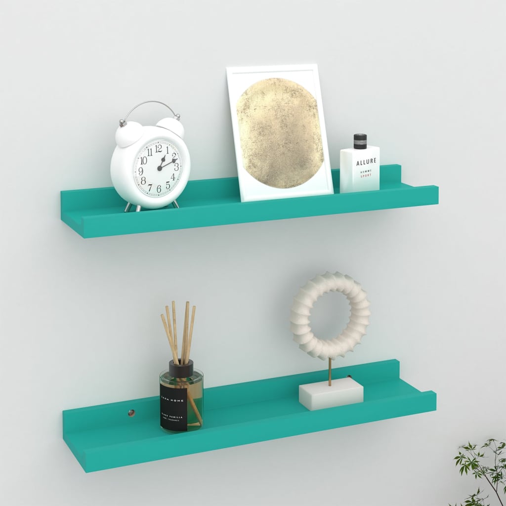 Wandregale 2 Stk. Blau 40x9x3 cm
