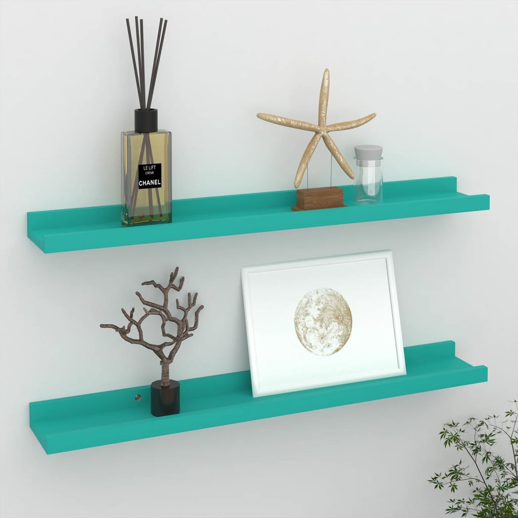 Wandregale 2 Stk. Blau 60x9x3 cm
