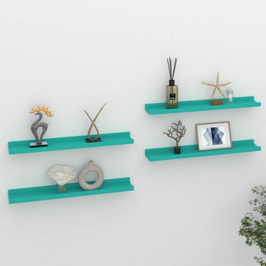 Wandregale 4 Stk. Blau 60x9x3 cm