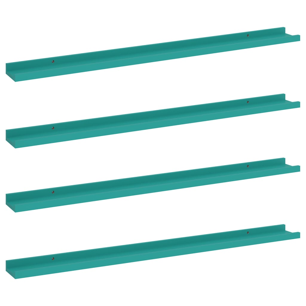 Wandregale 4 Stk. Blau 100x9x3 cm