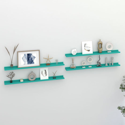 Wandregale 4 Stk. Blau 100x9x3 cm