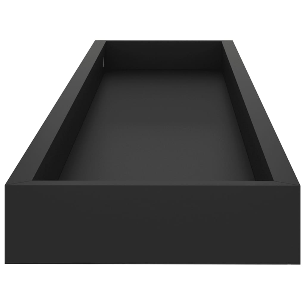 2 Stk. Wandregale Loggia 80x15x4 cm MDF Schwarz