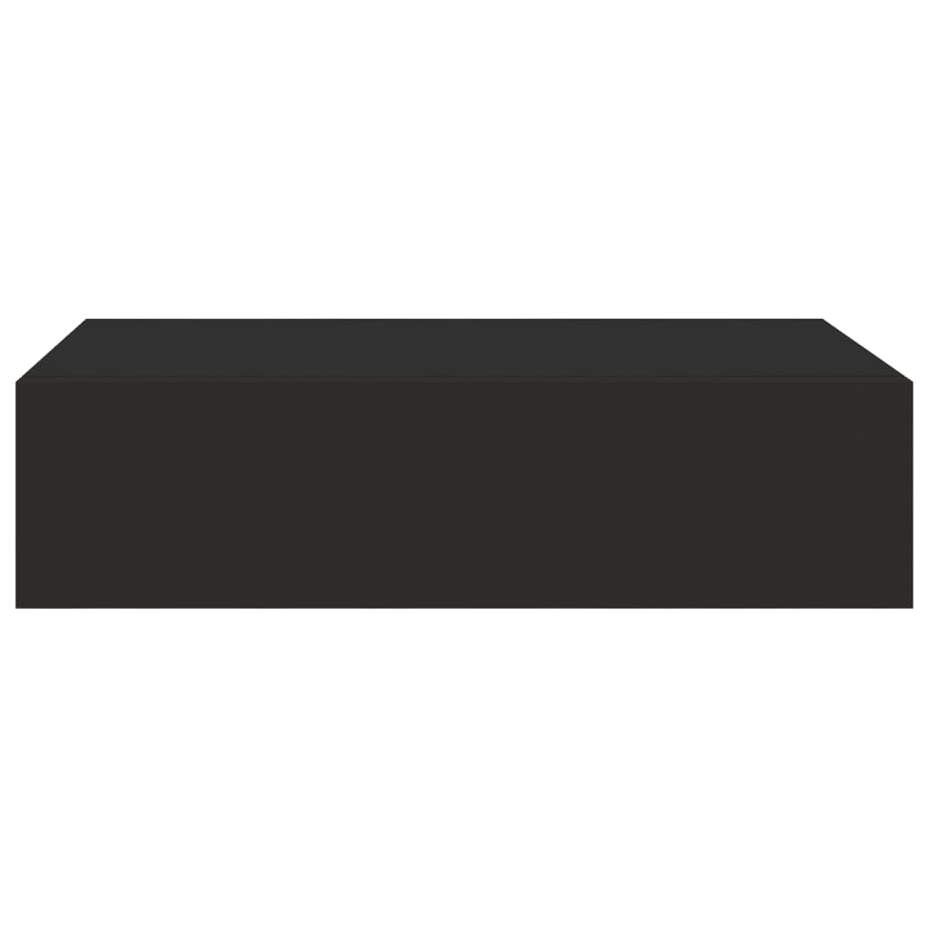 Wall shelf with drawer black 40x23.5x10 cm MDF