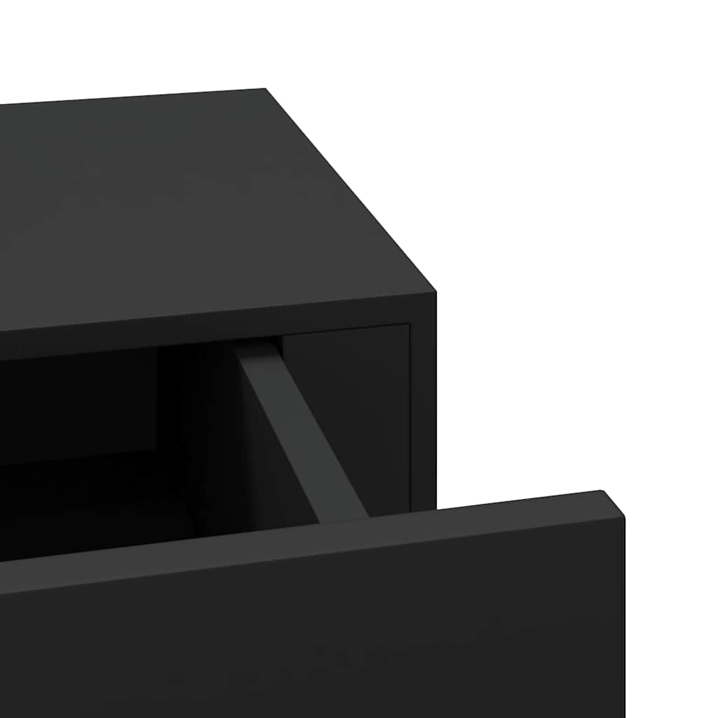 Wandregale mit Schubladen 2 Stk. Schwarz 40x23,5x10 cm MDF