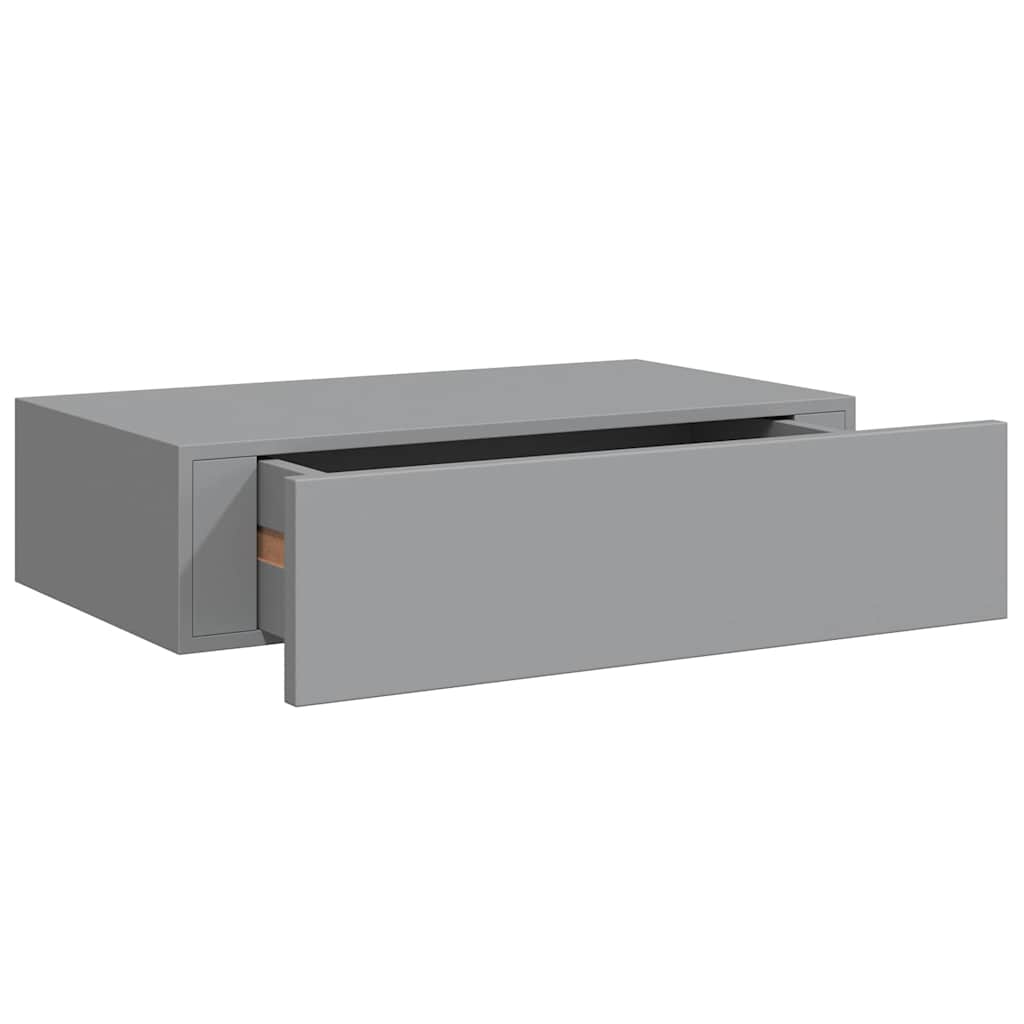 Wandregale mit Schubladen 2 Stk. Grau 40x23,5x10 cm MDF