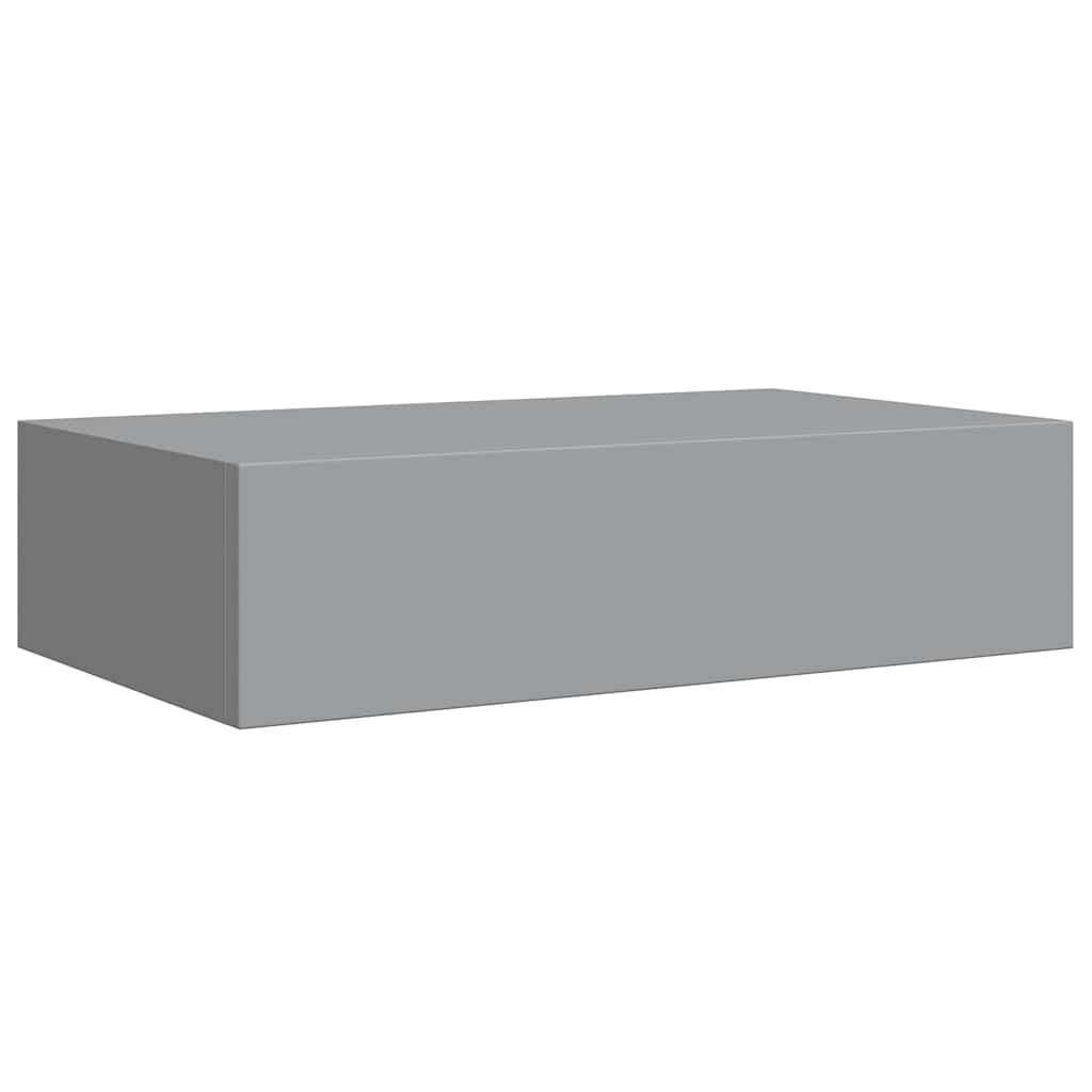 Wall shelves with drawers 2 pcs. Grey 40x23.5x10 cm MDF