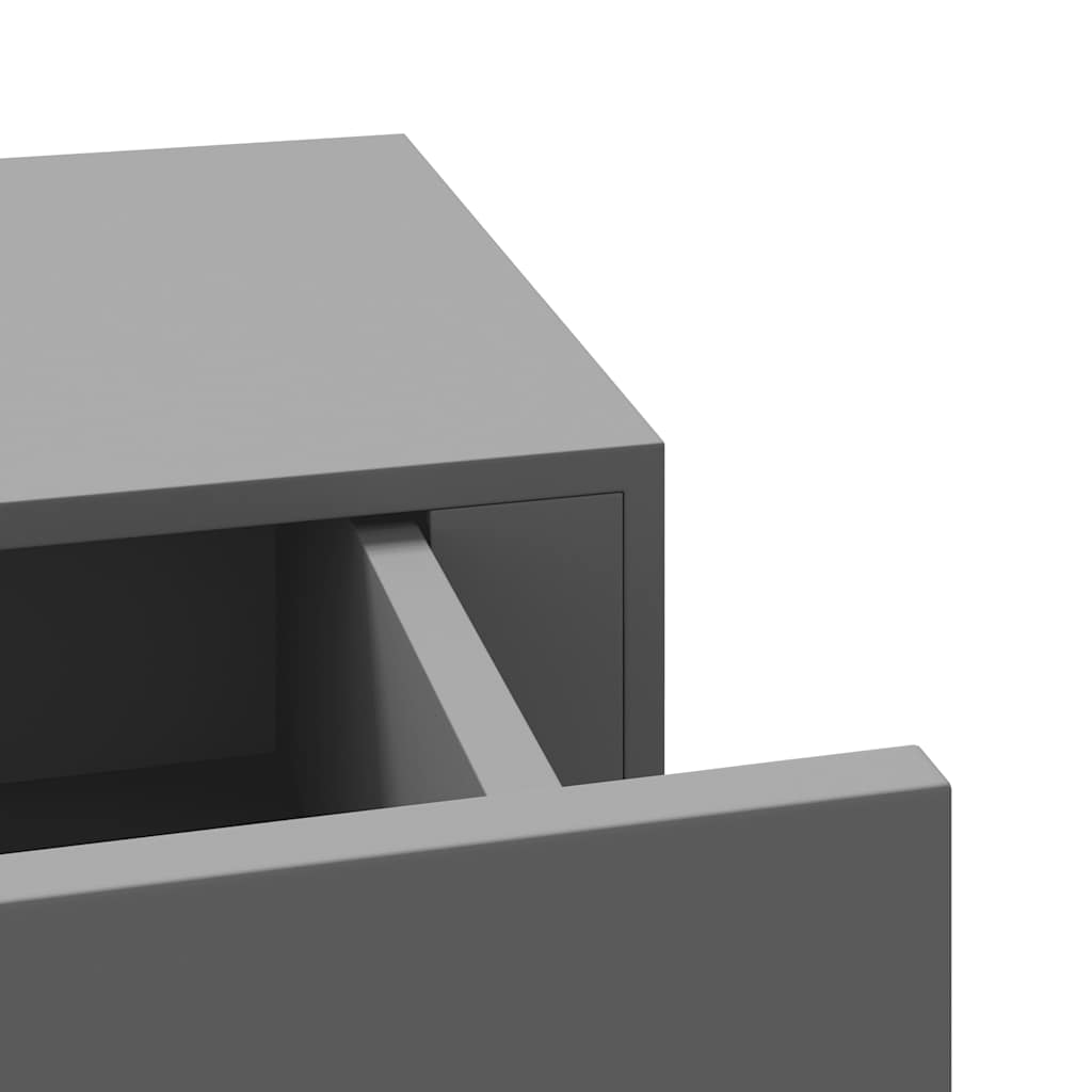 Wall shelves with drawers 2 pcs. Grey 40x23.5x10 cm MDF