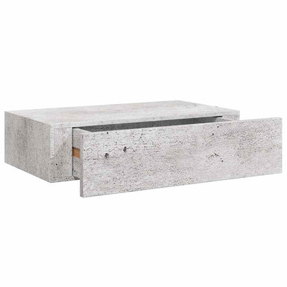 Wandregal mit Schublade Betongrau 40x23,5x10 cm MDF