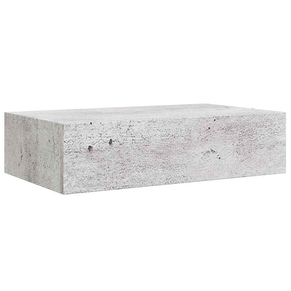 Wandregal mit Schublade Betongrau 40x23,5x10 cm MDF