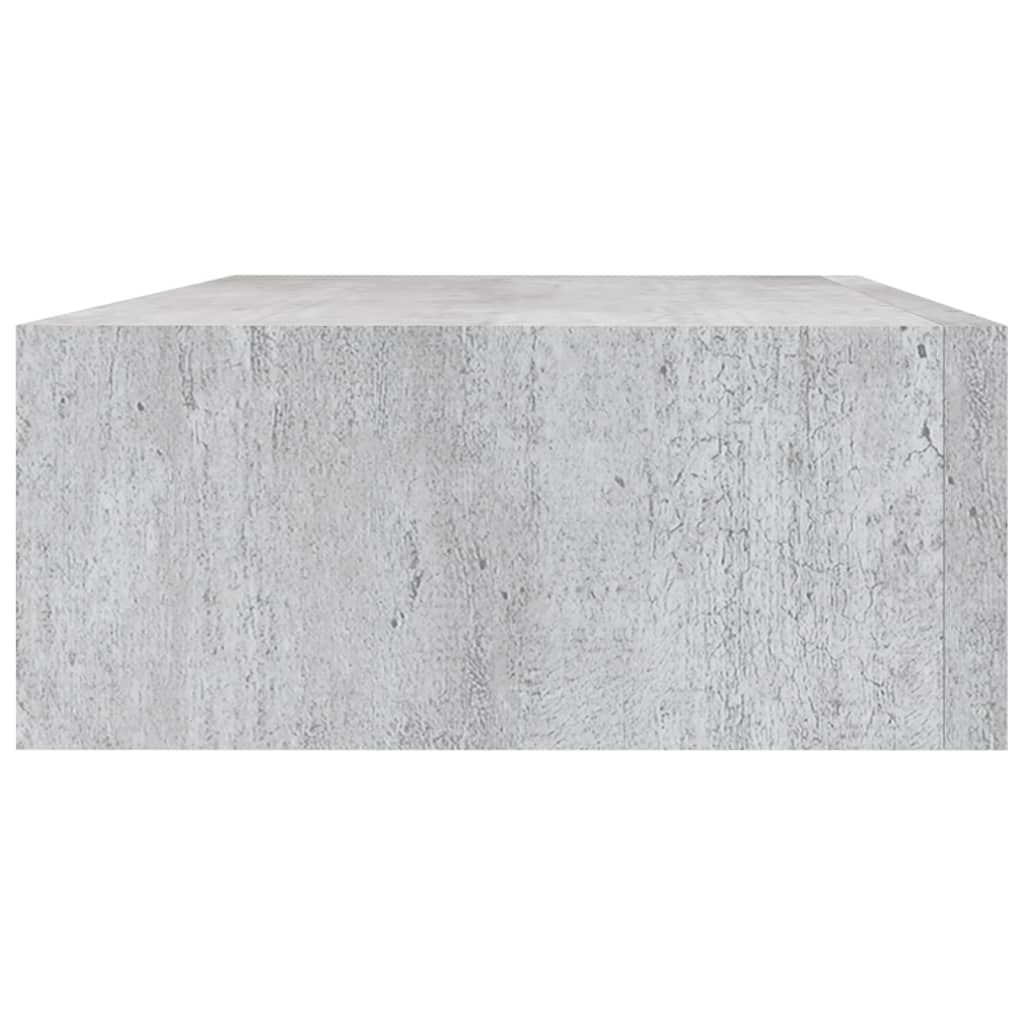 Wall shelf with drawer concrete grey 40x23.5x10 cm MDF