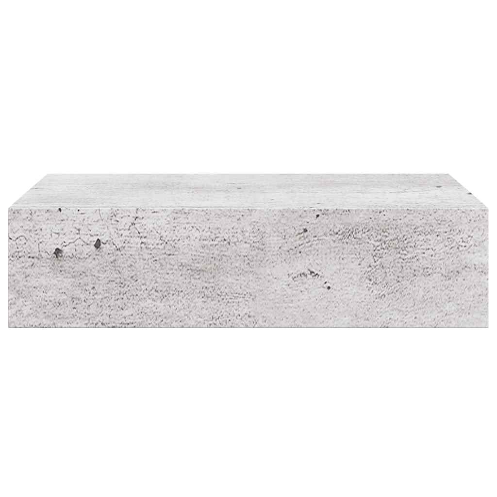 Wall shelf with drawer concrete grey 40x23.5x10 cm MDF