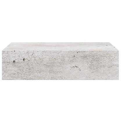 Wandregal mit Schublade Betongrau 40x23,5x10 cm MDF