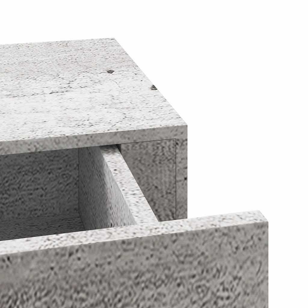 Wall shelf with drawer concrete grey 40x23.5x10 cm MDF