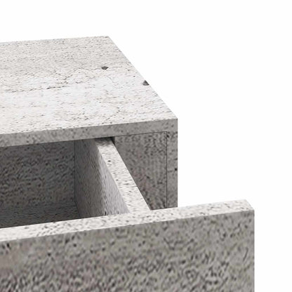 Wandregal mit Schublade Betongrau 40x23,5x10 cm MDF