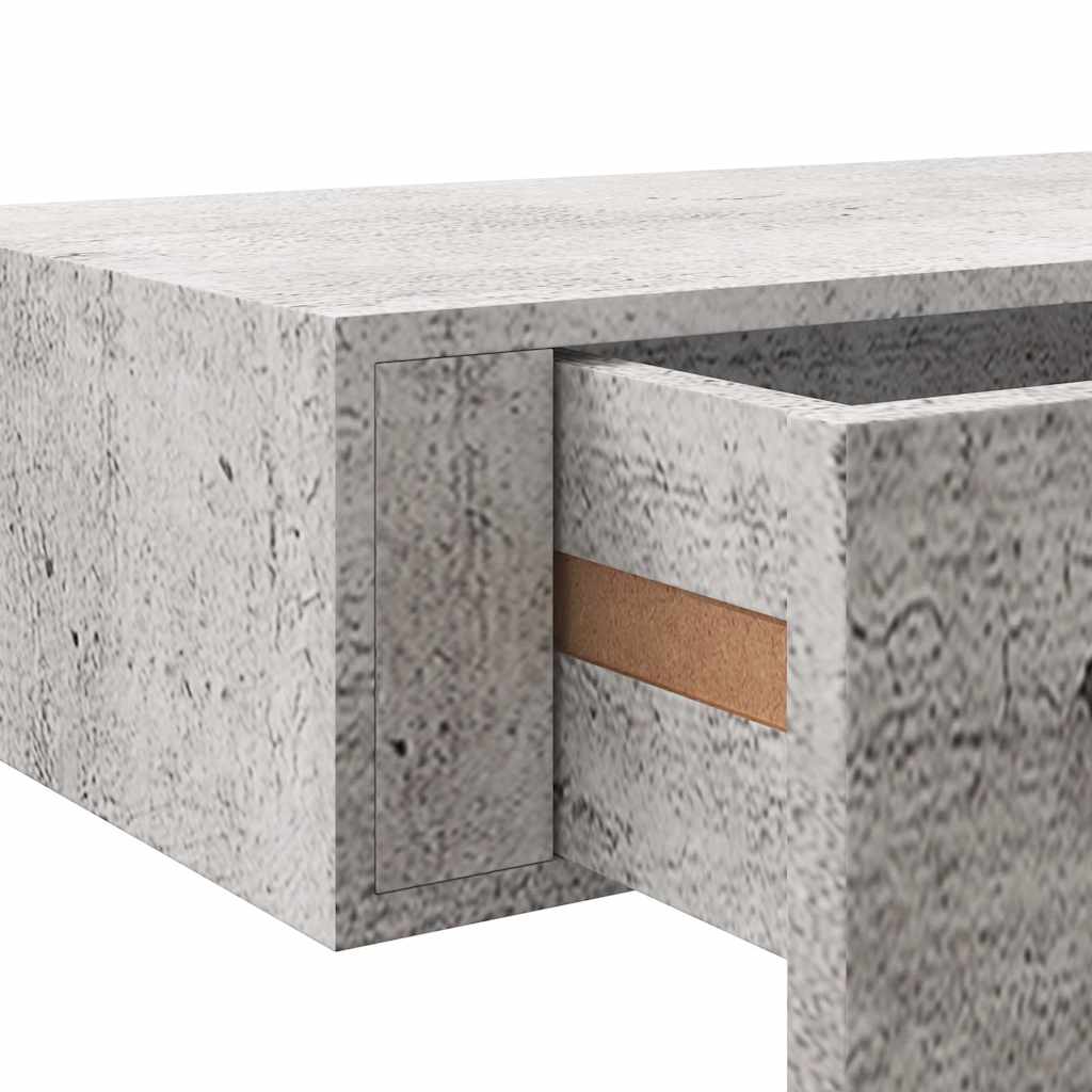 Wandregal mit Schublade Betongrau 40x23,5x10 cm MDF