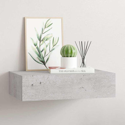 Wandregal mit Schublade Betongrau 40x23,5x10 cm MDF