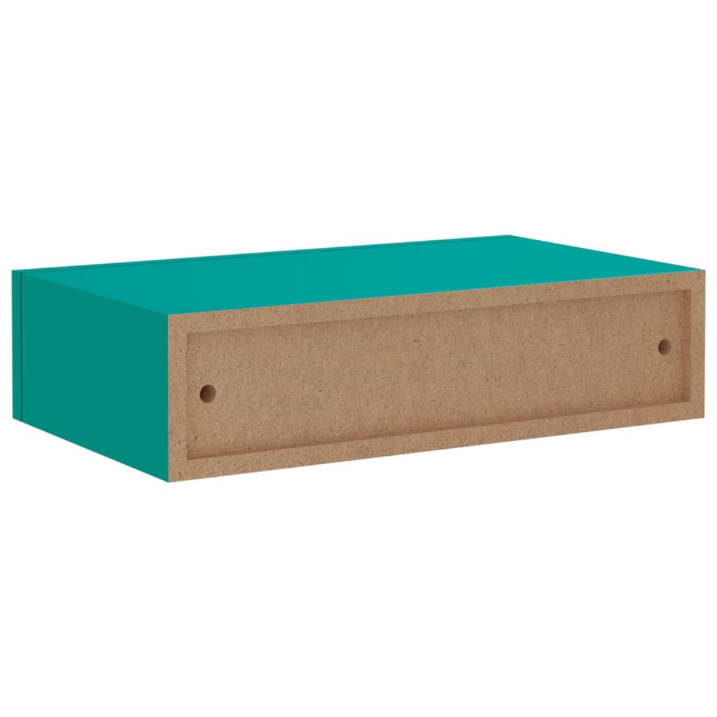 Wandregale mit Schubladen 2 Stk. Blau 40x23,5x10 cm MDF