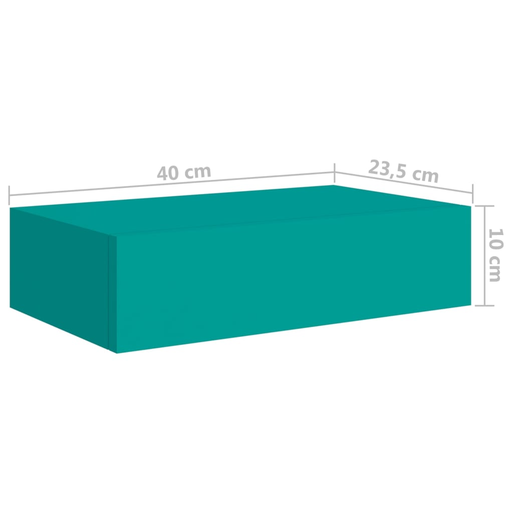 Wandregale mit Schubladen 2 Stk. Blau 40x23,5x10 cm MDF