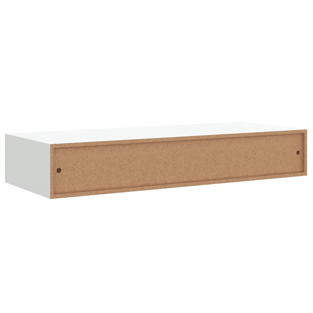 Wandregal mit Schublade Weiß 60x23,5x10 cm MDF