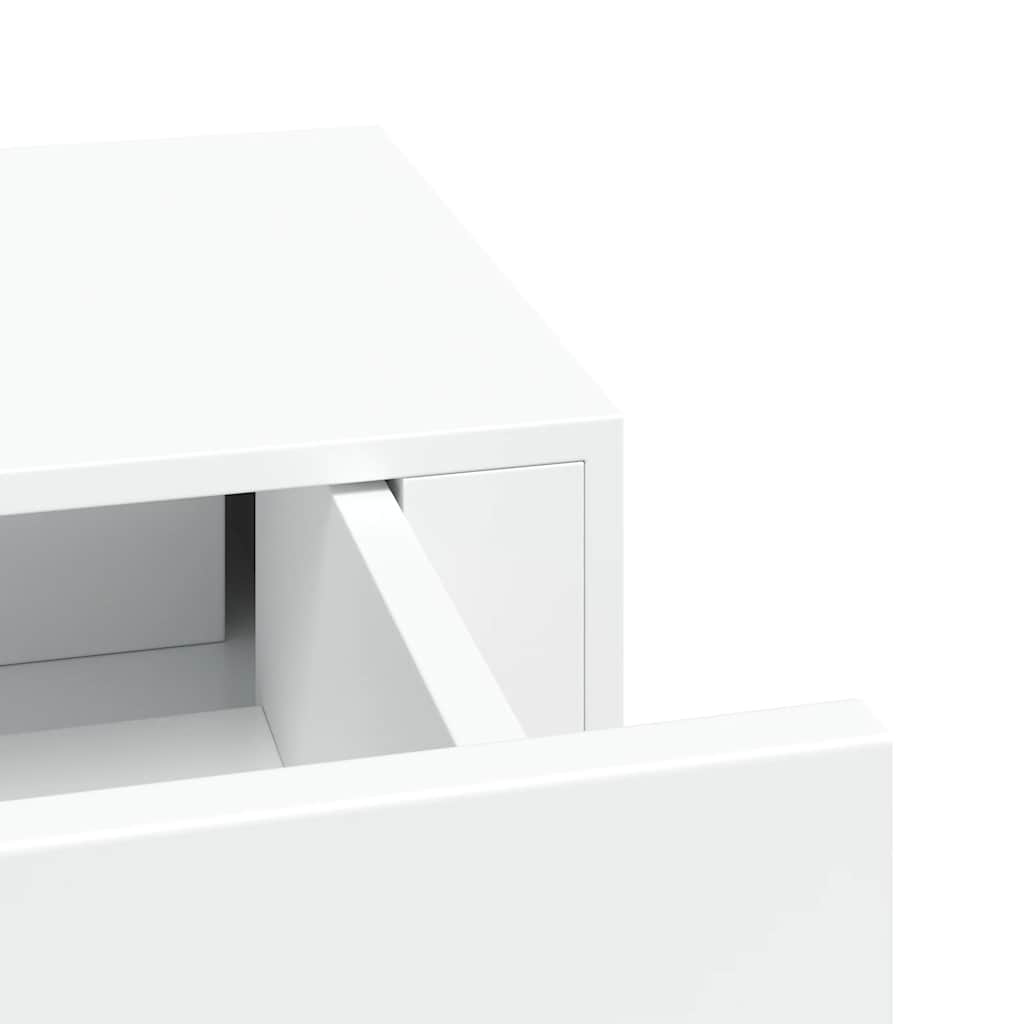 Wandregal mit Schublade Weiß 60x23,5x10 cm MDF