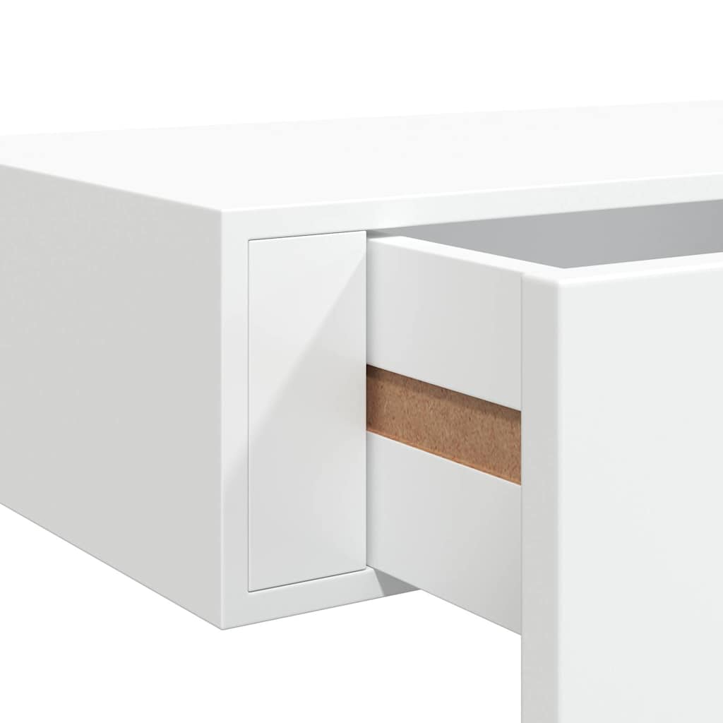 Wandregal mit Schublade Weiß 60x23,5x10 cm MDF