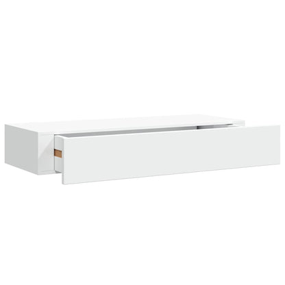 Wandregale mit Schubladen 2 Stk. Weiß 60x23,5x10 cm MDF