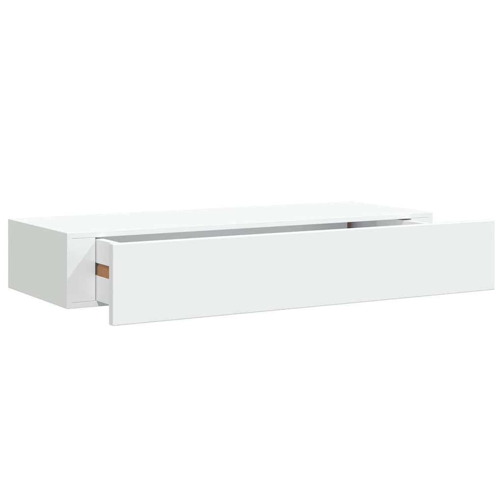Wandregale mit Schubladen 2 Stk. Weiß 60x23,5x10 cm MDF