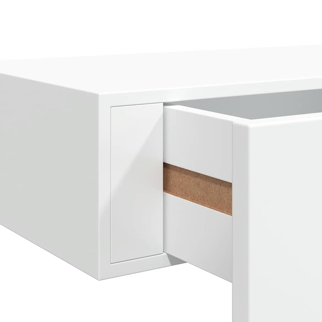 Wall shelves with drawers 2 pcs. White 60x23.5x10 cm MDF