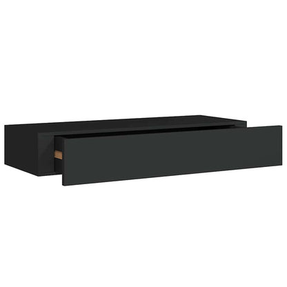 Wandregal mit Schublade Schwarz 60x23,5x10 cm MDF