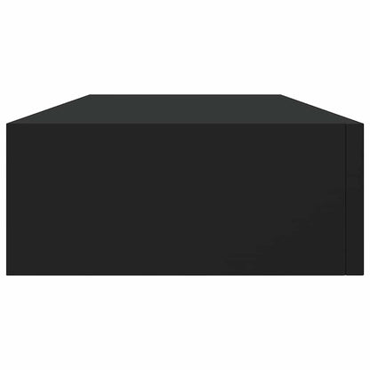 Wandregal mit Schublade Schwarz 60x23,5x10 cm MDF