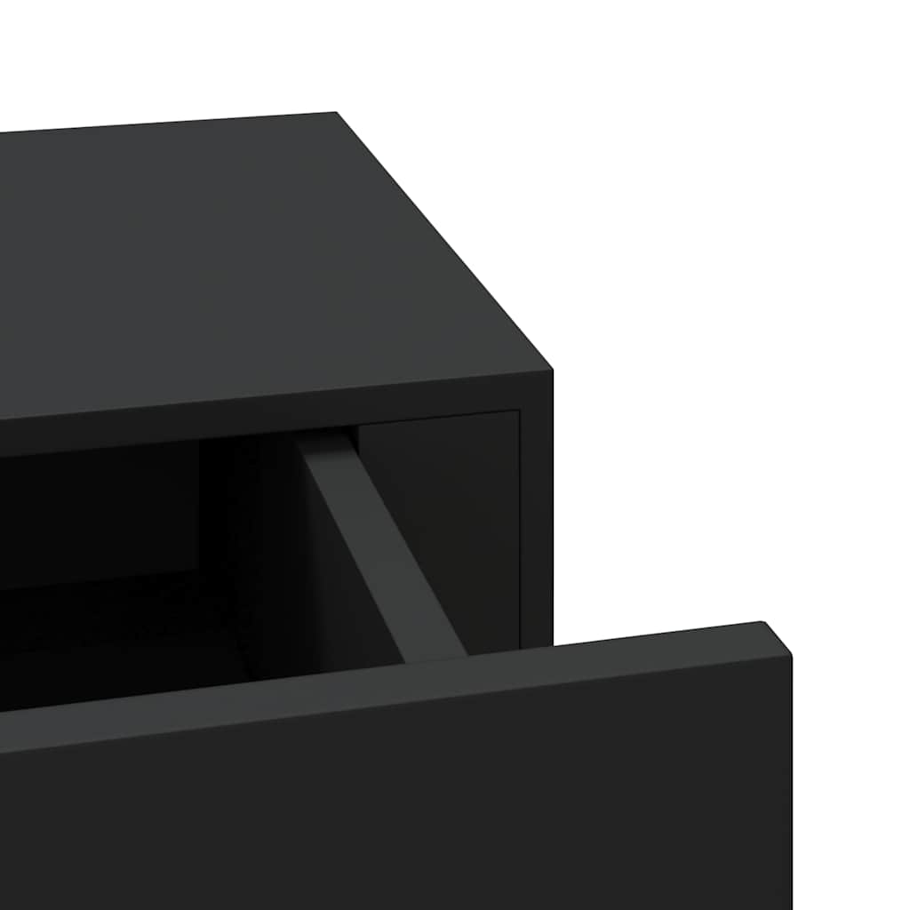 Wandregal mit Schublade Schwarz 60x23,5x10 cm MDF