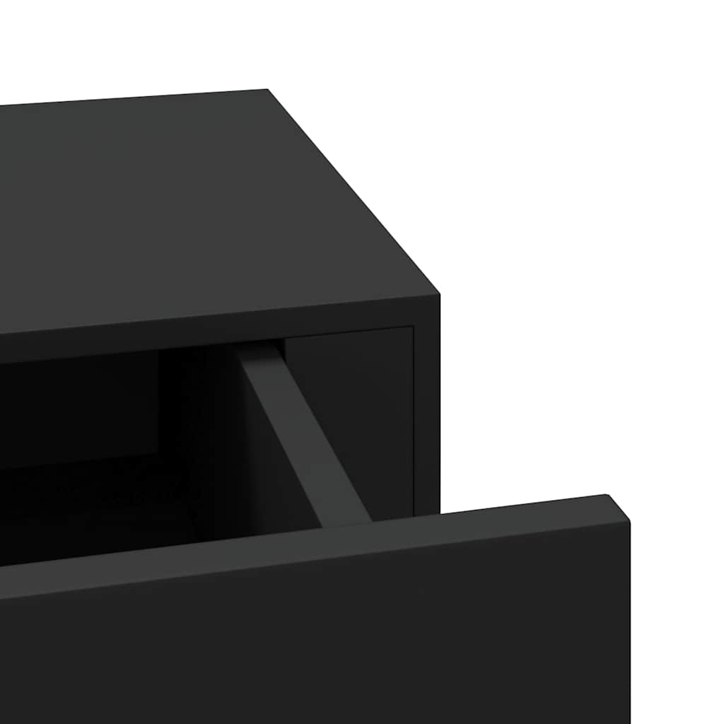 Wandregal mit Schublade Schwarz 60x23,5x10 cm MDF