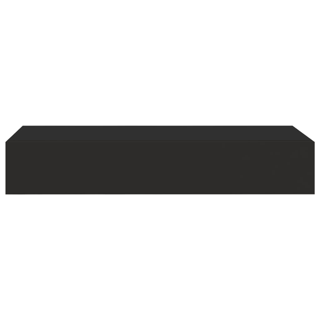 Wall shelves with drawers 2 pcs. Black 60x23.5x10 cm MDF