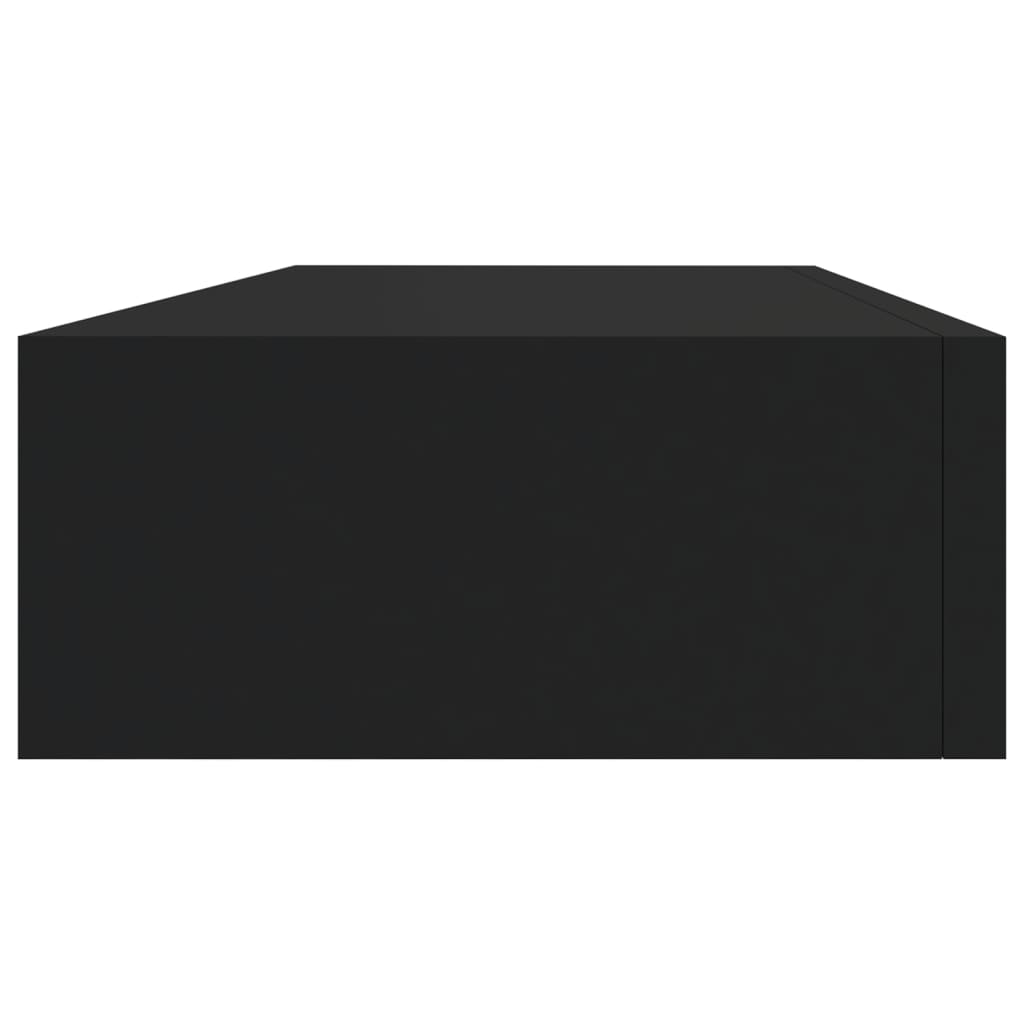 Wall shelves with drawers 2 pcs. Black 60x23.5x10 cm MDF