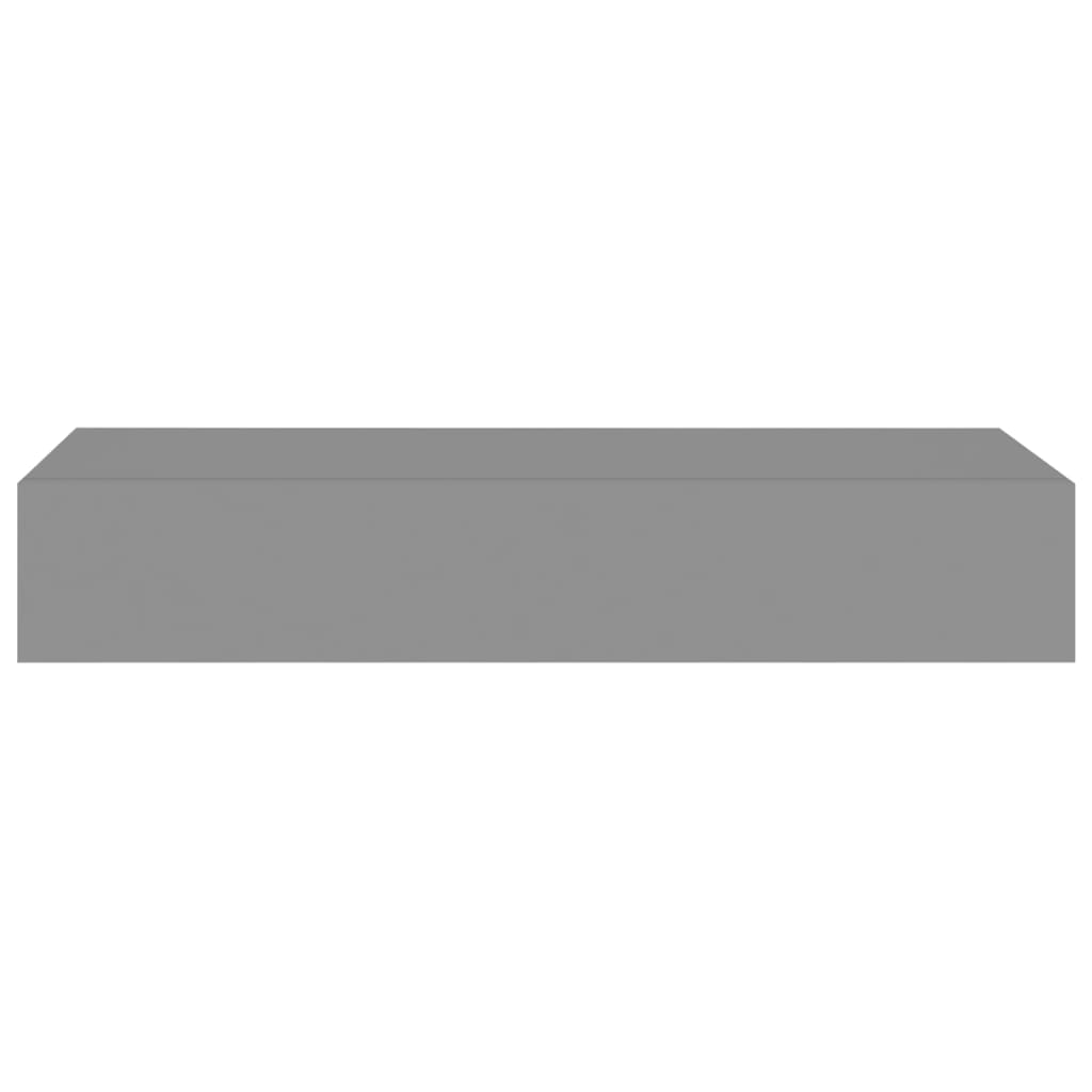 Wall shelf with drawer grey 60x23.5x10 cm MDF