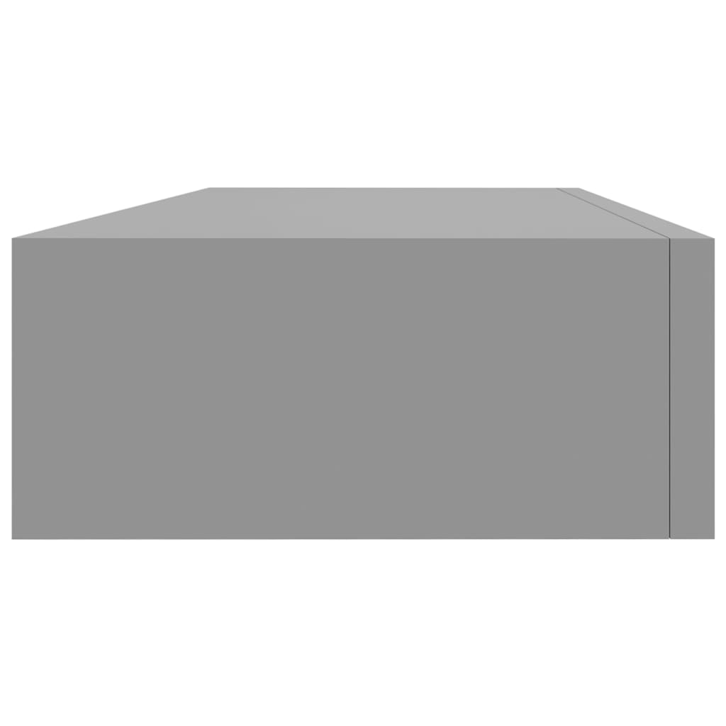 Wall shelf with drawer grey 60x23.5x10 cm MDF