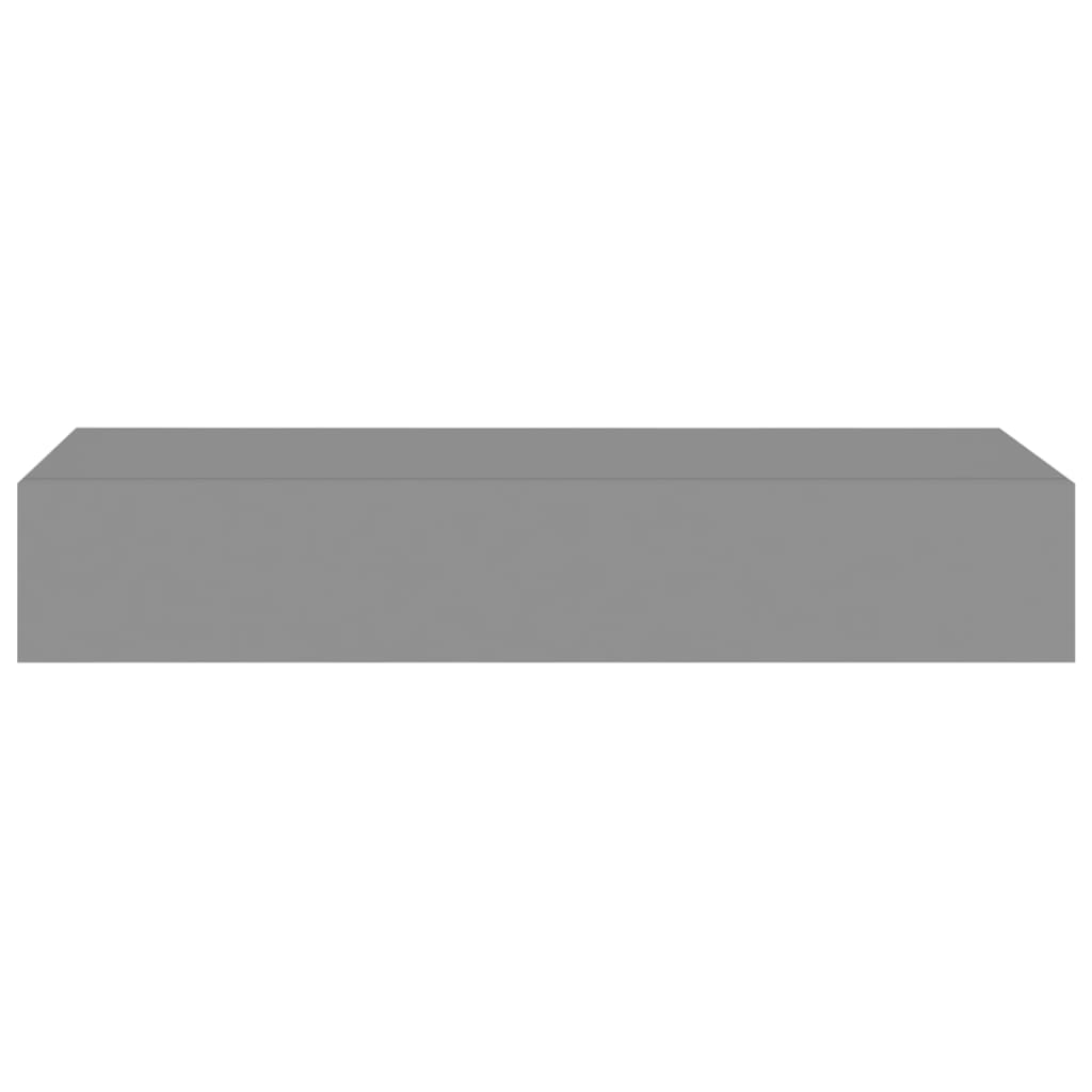 Wall shelves with drawers 2 pcs. Grey 60x23.5x10 cm MDF