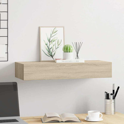 Wandregal mit Schublade Eichen-Optik 60x23,5x10 cm MDF