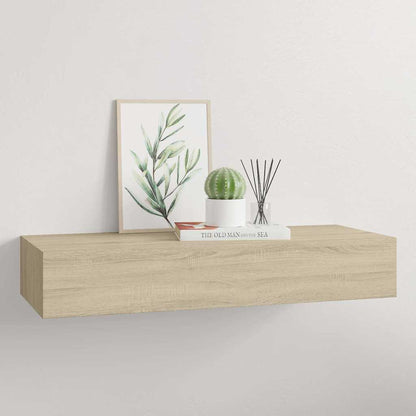 Wandregal mit Schublade Eichen-Optik 60x23,5x10 cm MDF