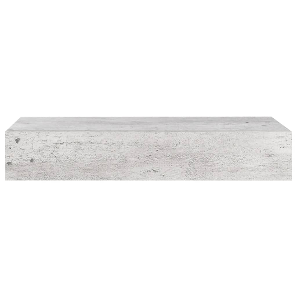 Wall shelf with drawer concrete grey 60x23.5x10 cm MDF