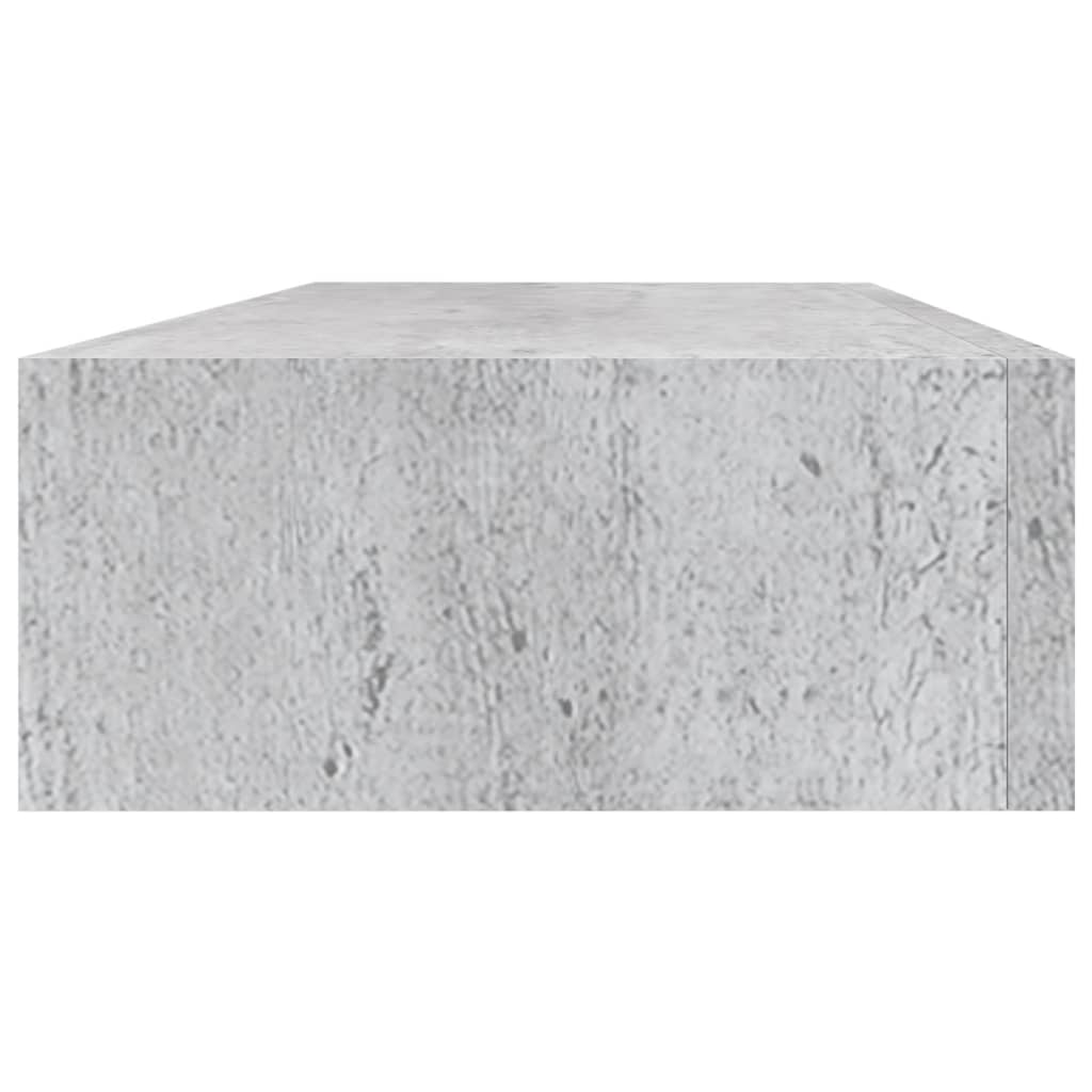 Wall shelf with drawer concrete grey 60x23.5x10 cm MDF