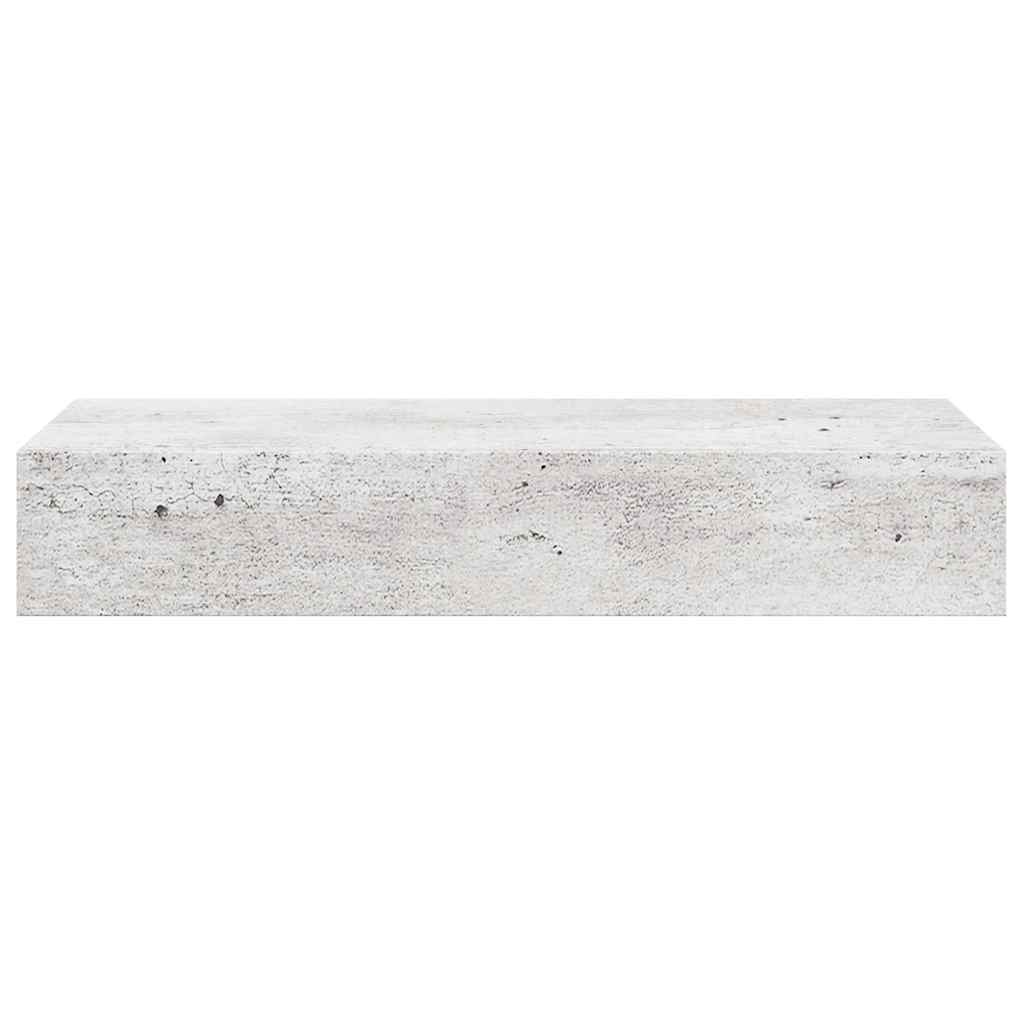 Wall shelf with drawer concrete grey 60x23.5x10 cm MDF