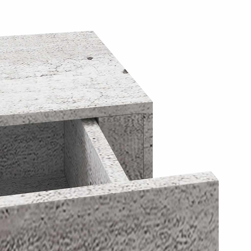 Wall shelf with drawer concrete grey 60x23.5x10 cm MDF
